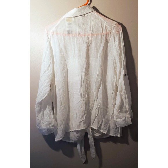 NWT - Heart Soul Blouse - White Sheer Studded Top - Tie front - Size 3X - Picture 3 of 6